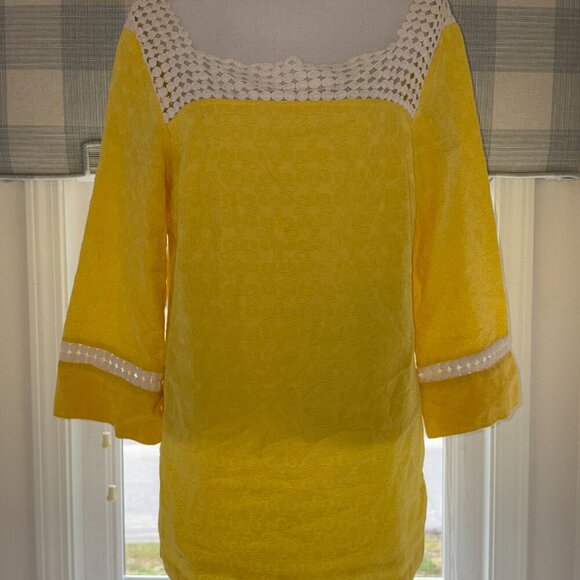 Lilly Pulitzer Tops - Lilly Pulitzer Bees Knees Tunic Jacquard Top in Lemon Sorbet Size 10